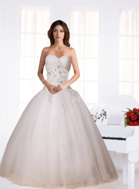 Elegant Ball Gown Wedding Dress with Beading