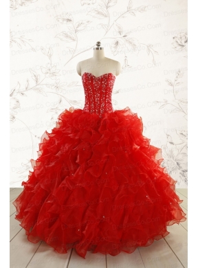 Most Popular Red Quinceanera Dress with Beading