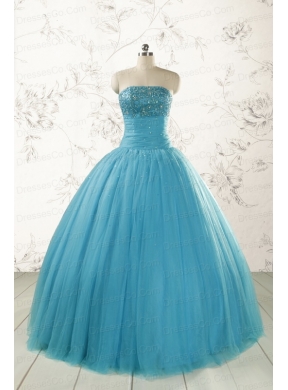 Cheap Strapless Quinceanera Dress with Beading