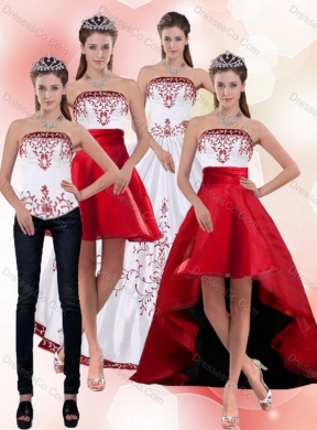 Beautiful Strapless Quinceanera Dress with Embroidery