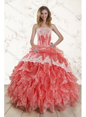 Fashionable Strapless Quinceanera Dress in Watermelon