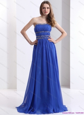 Delicate Strapless Prom Dress with Ruching and Beading