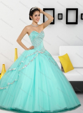 The Super Hot Beading Quinceanera Dress in Apple Green