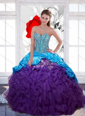 Beading and Ruffled Layers Quinceanera Dress Spring