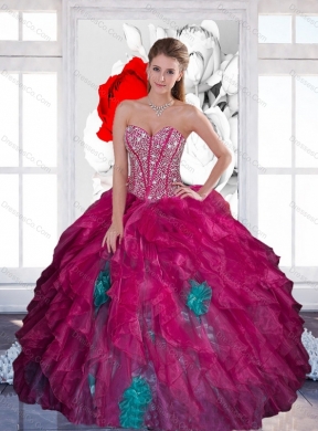 Elegant Beading Multi Color Quinceanera Dress with Ruffles