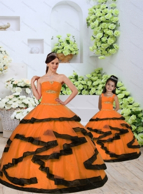 Unique Beading and Ruching Princesita Dress in Orange