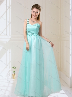 One Shoulder Floor Length New Style Summer Dama Dress with Appliques