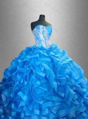 Romantic Quinceanera DressIn Stock with Beading and Ruffles