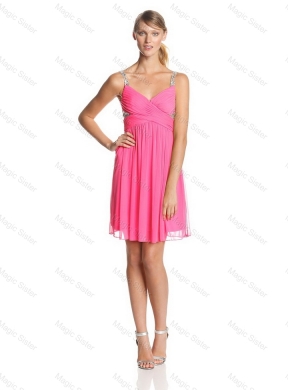 Colorful Empire Straps Prom Dress with Sequins for