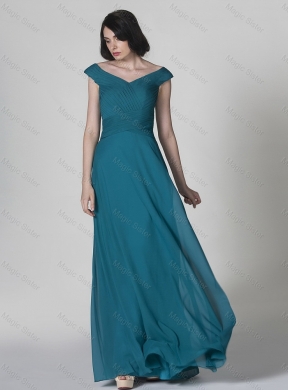 Beautiful Exclusive Off the Shoulder Prom Dress with Cap Sleeves