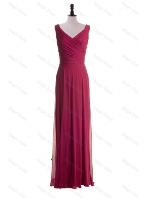 Gorgeous Empire V Neck Prom Dress with Ruching