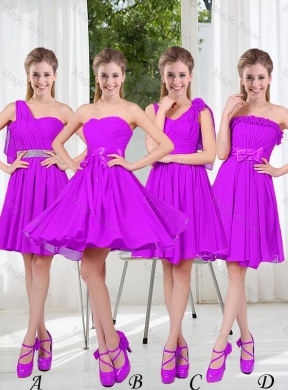 Pretty Beading Short Prom Dress in Purple