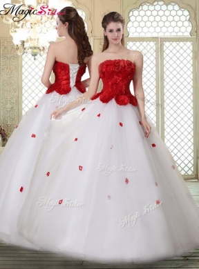 Popular A Line Strapless Prom Dress with Ruffles