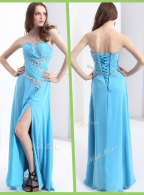 Fashionable DiscountProm Dress with Beading and High Slit