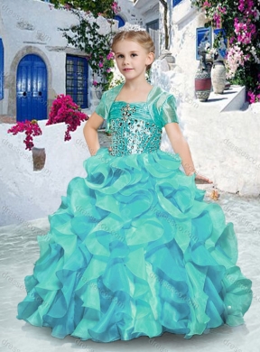 Fashionable Ball Gown Girls Party Dress with Beading and Ruffles