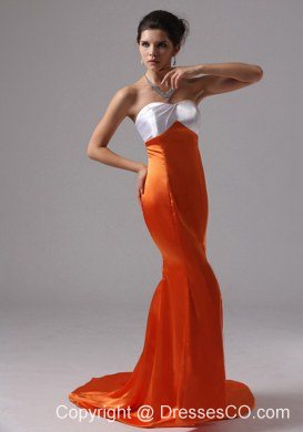 Mermaid Orange Red For Evening Dress