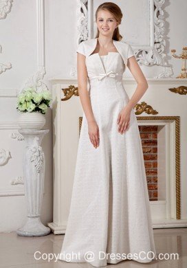 Affordable Empire Strapless Long Special Fabric Belt Wedding Dress
