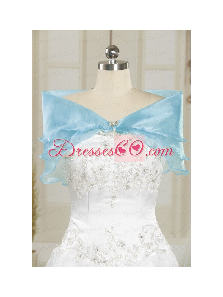 Beading Ruffles Aqua Blue Organza Quinceanera Dress