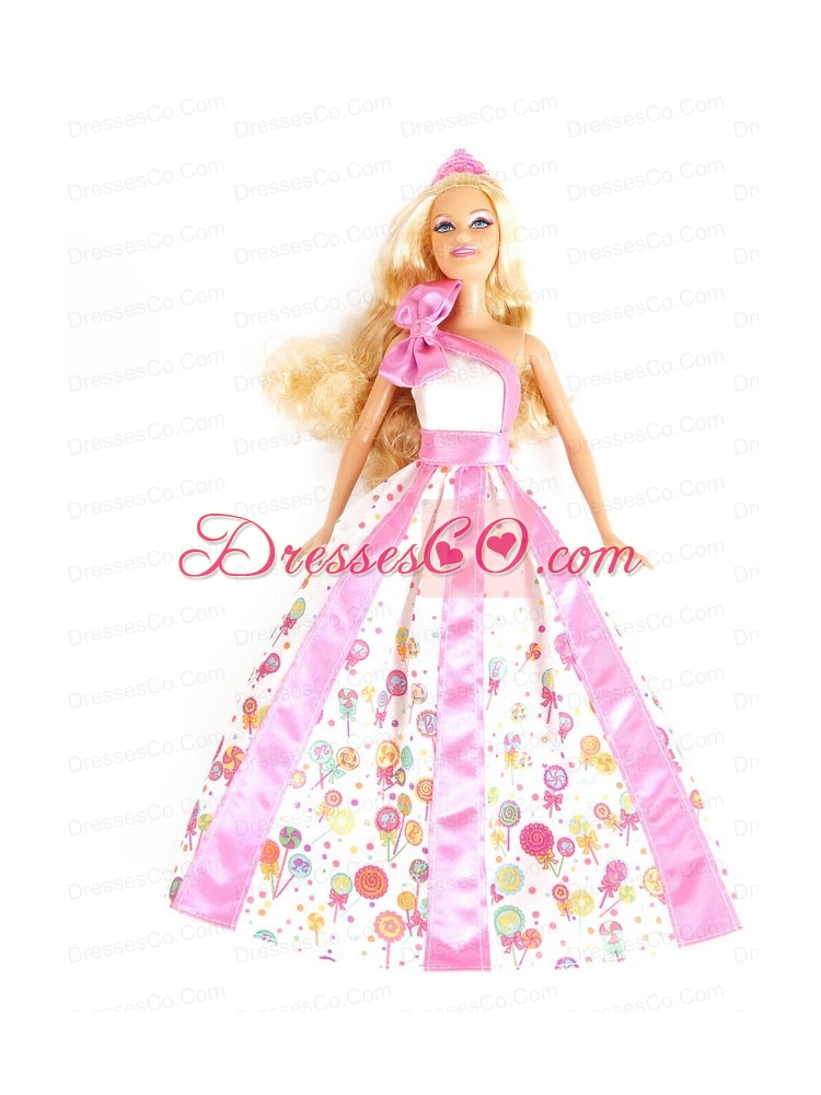 New Beautiful Printing Party Clothes Fashion Dress For Quinceanera Doll