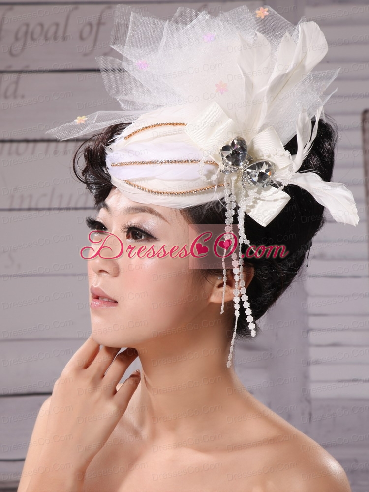 Special Hat Hairpin Tulle Beading Outdoor and Wedding