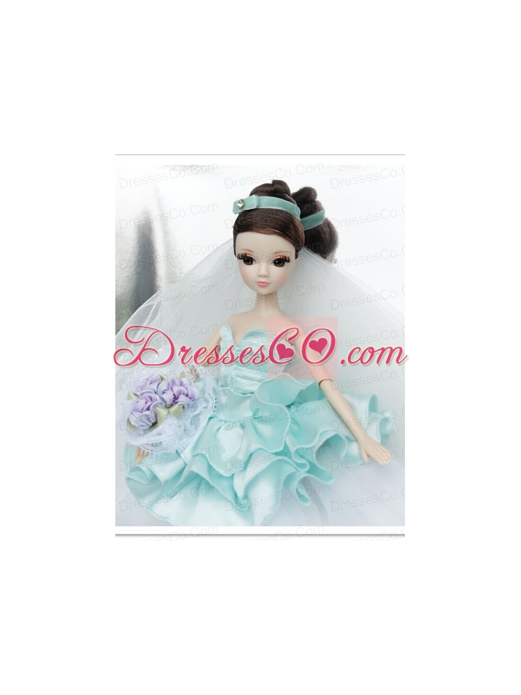 Beutiful Wedding Dress To Quinceanera Doll With Lace And Ruffles