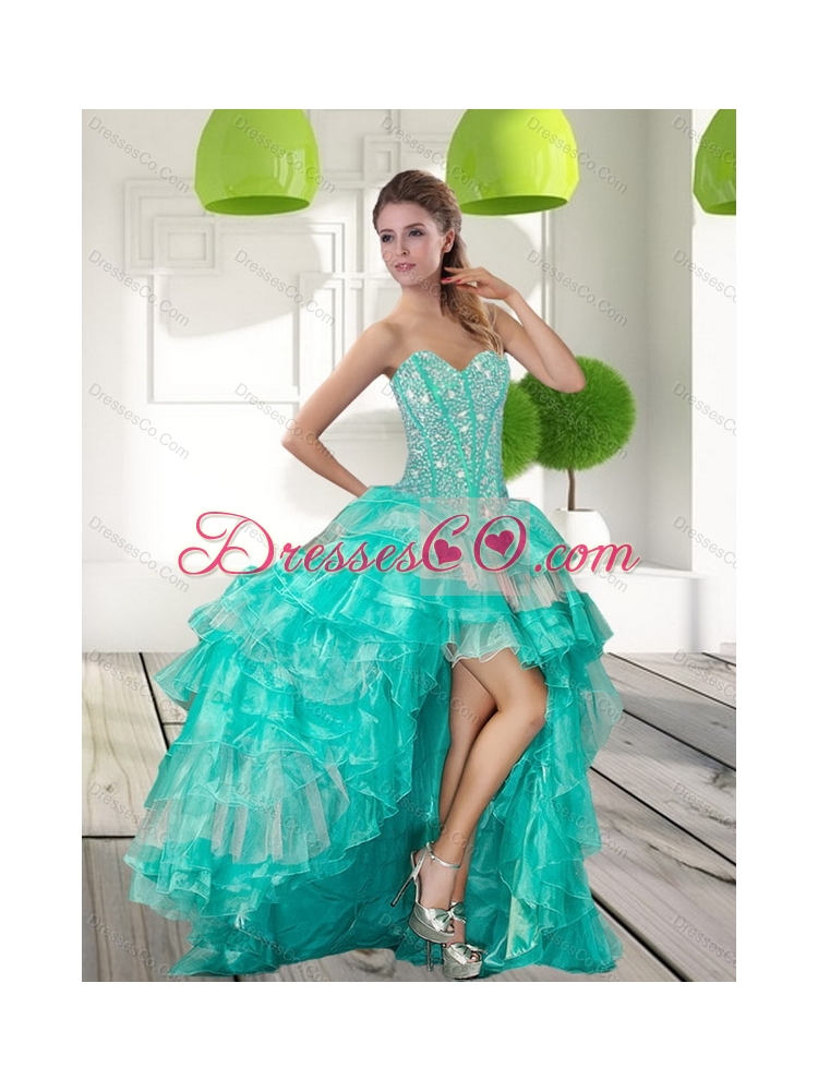 Beading and Ruffled Layers Quinceanera Dress in Multi Color for