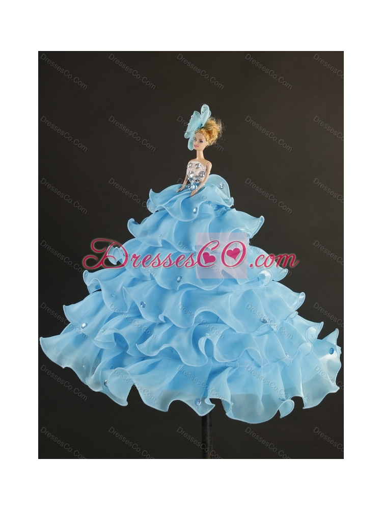 Beading and Ruffled Layers Quinceanera Dress in Multi Color for