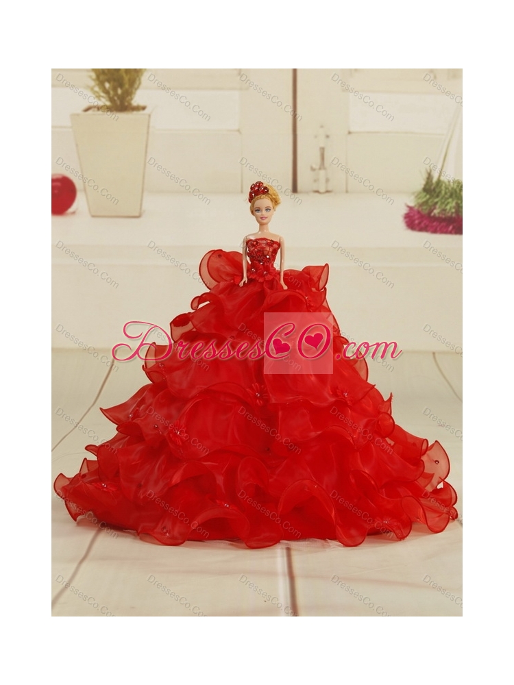 Elegant Appliques and Ruffles Quinceanera Dress in Multi Color