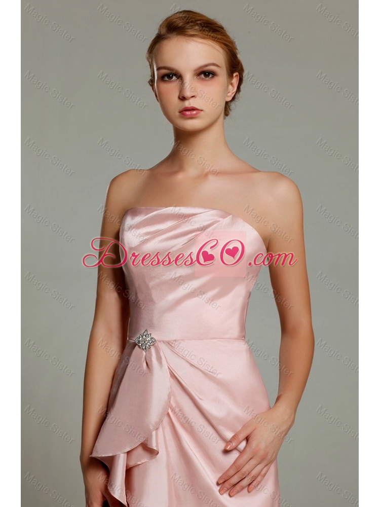 Beautiful Fashionable Hot Sale Strapless Beaded Prom Dress with Brush Train