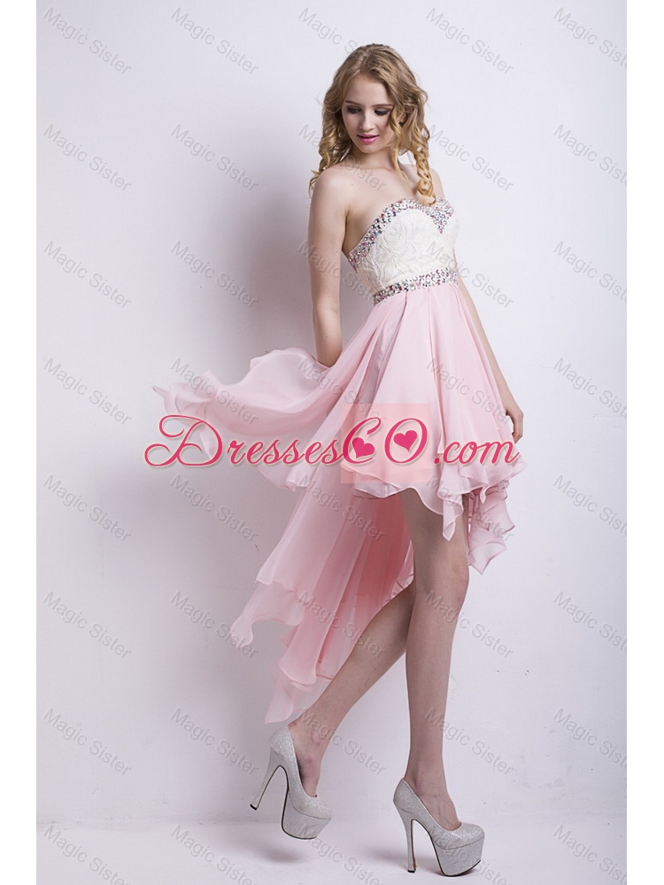 New Arrivals Beaded Prom Dress with High Low