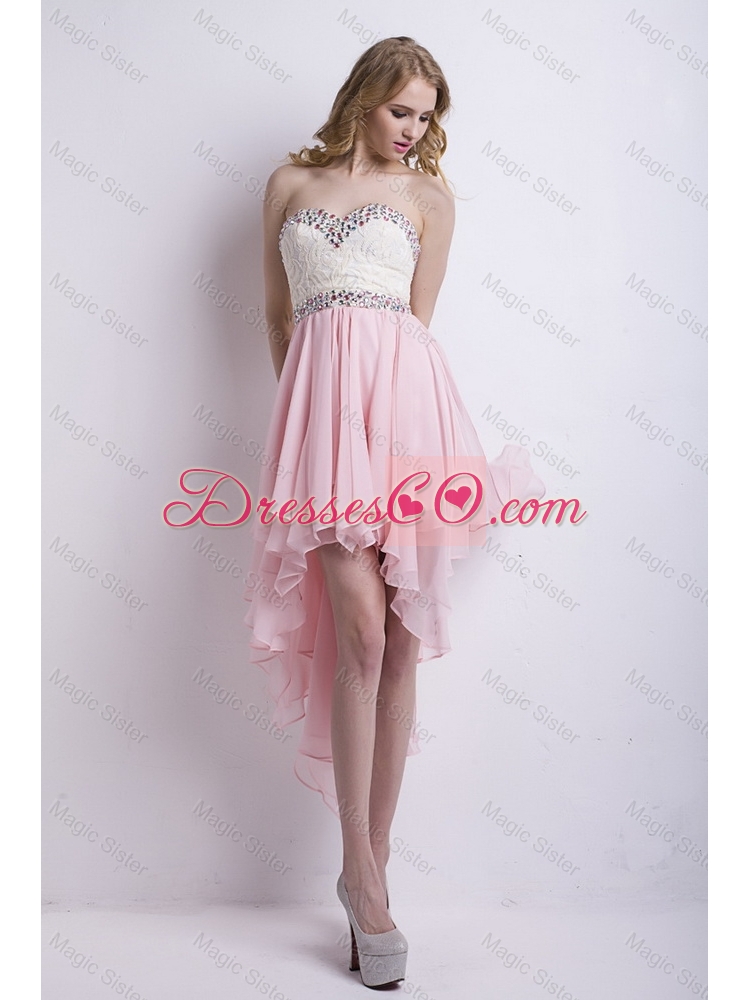 New Arrivals Beaded Prom Dress with High Low