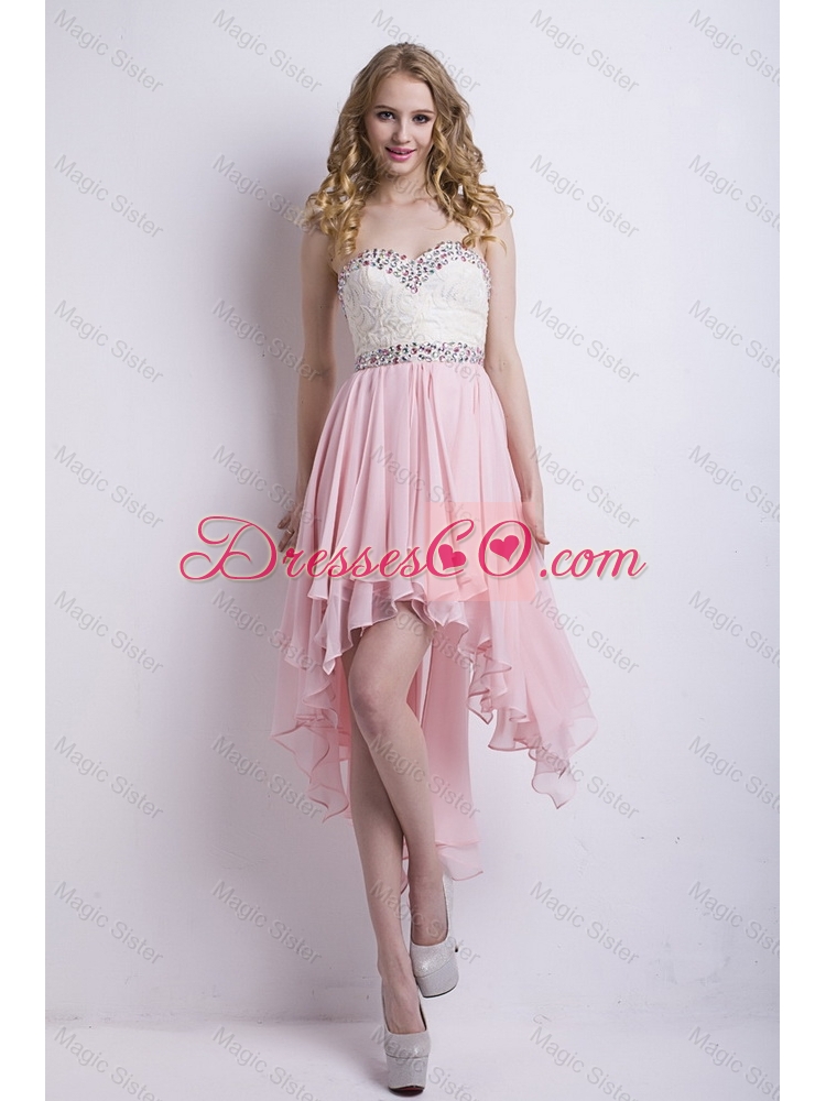 New Arrivals Beaded Prom Dress with High Low