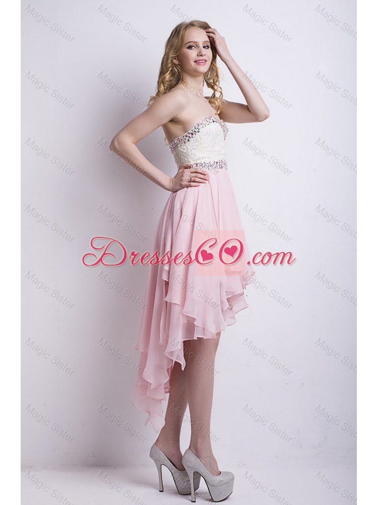 New Arrivals Beaded Prom Dress with High Low