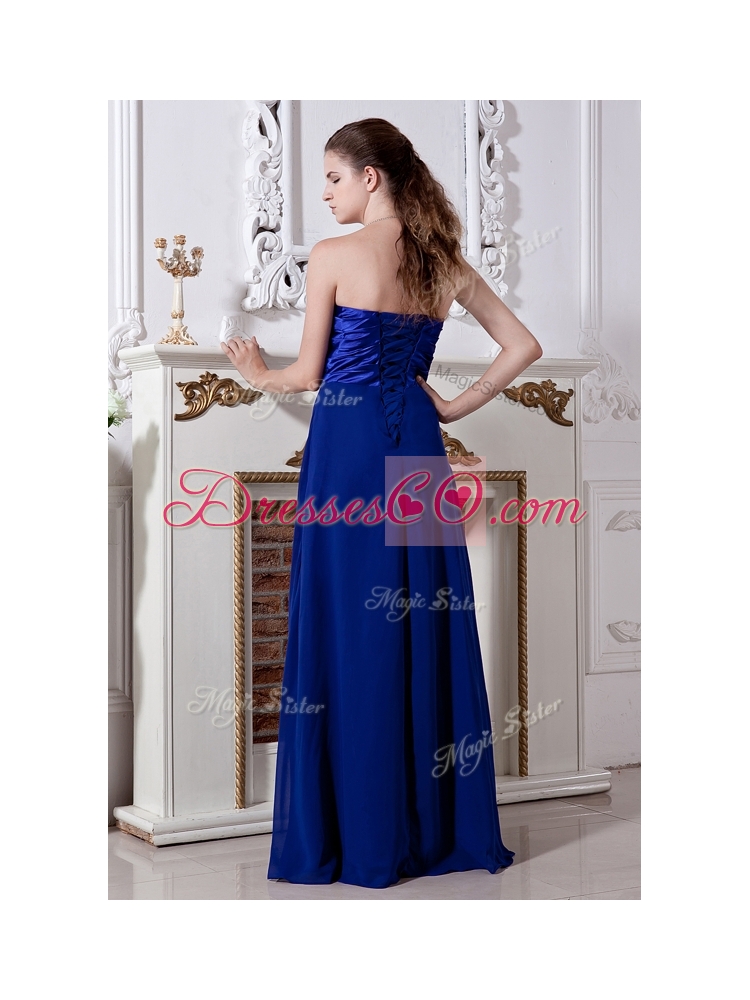 Luxurious Empire LongBridesmaid Dress in Royal Blue