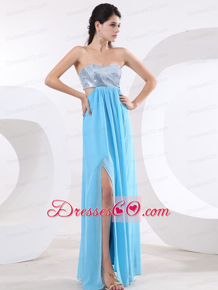 Special Prom Dress With Sequin Bodice High Slit And Long