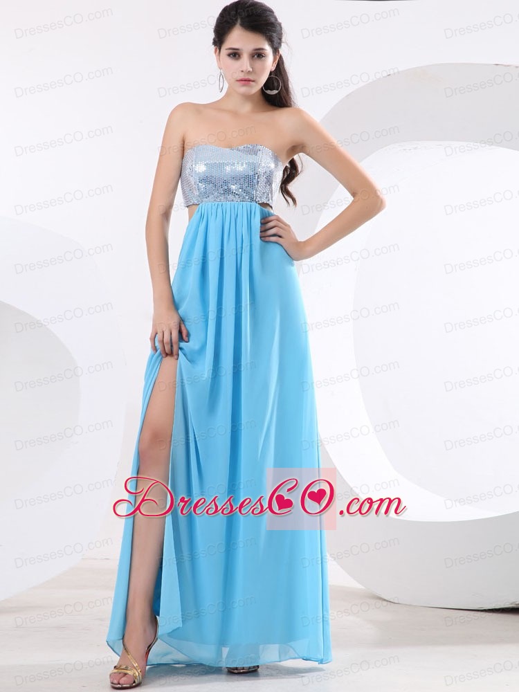 Special Prom Dress With Sequin Bodice High Slit And Long