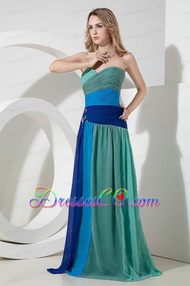 Multi-color Empire Beading Prom Dress Long Chiffon