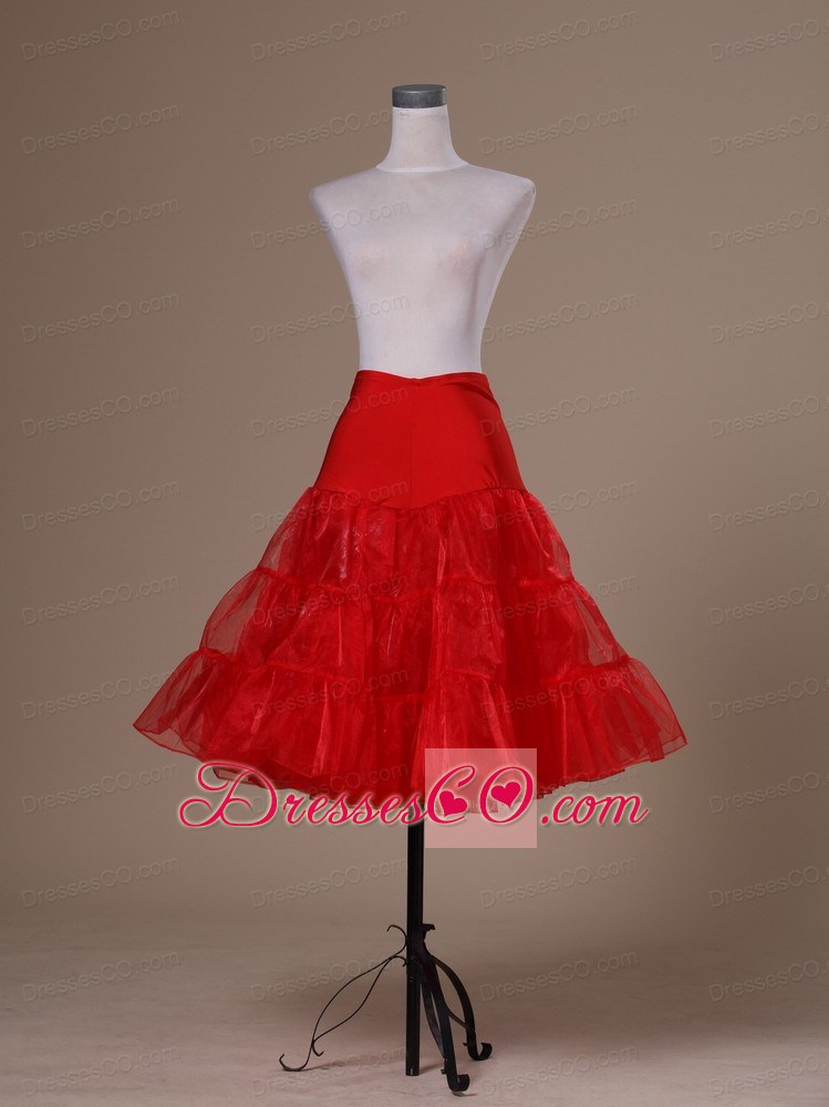 Hot Red Organza Mini-length Petticoat