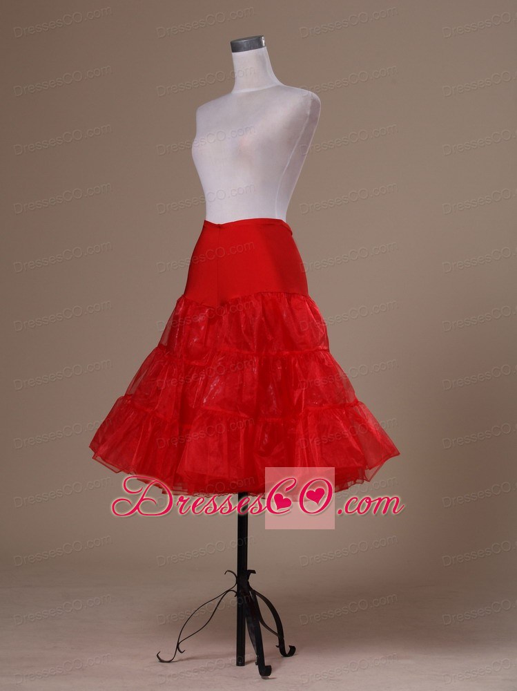 Hot Red Organza Mini-length Petticoat