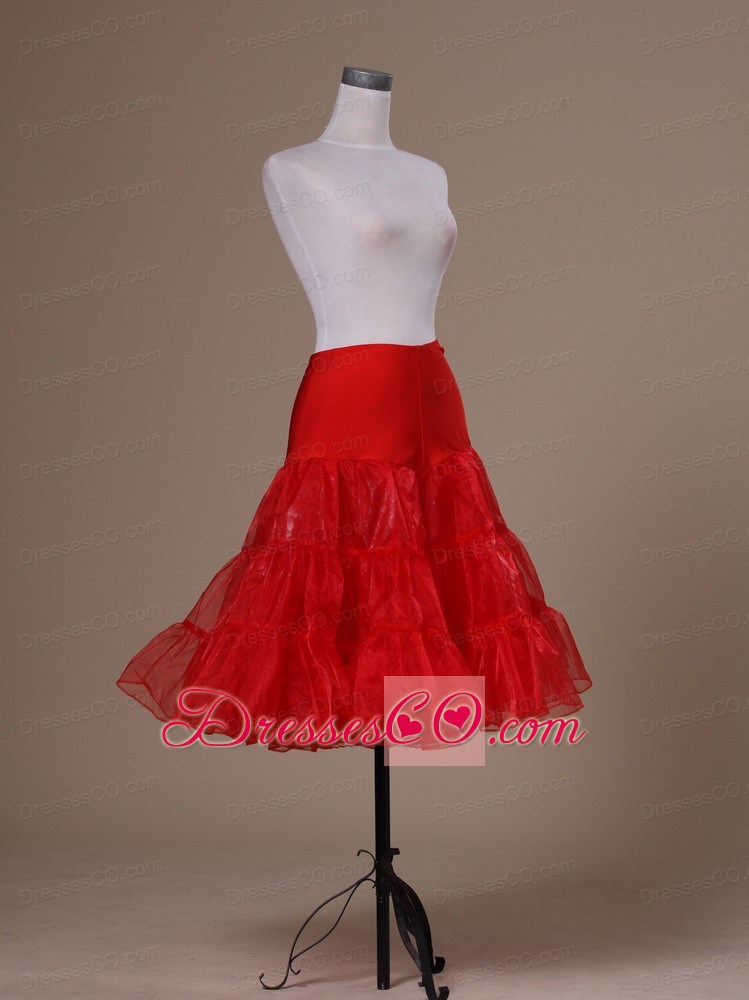 Hot Red Organza Mini-length Petticoat