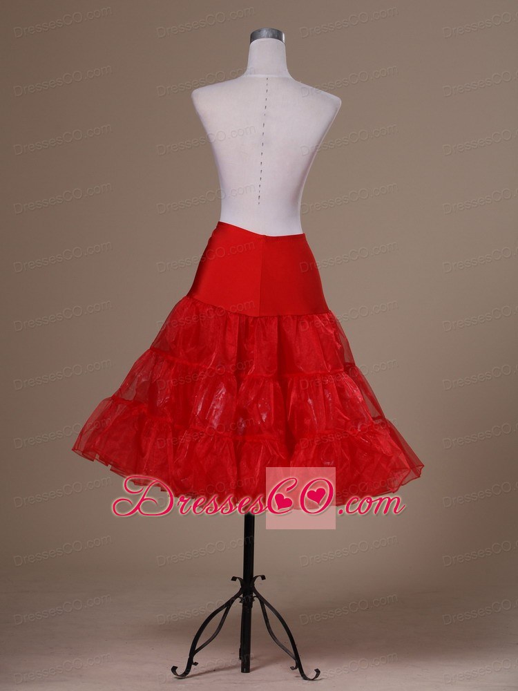 Hot Red Organza Mini-length Petticoat