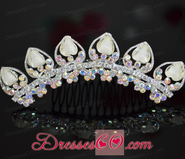 Custom Made Tiara With Beaded and Rhinestones Decorate