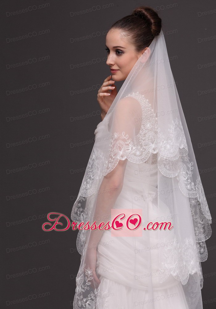 Lace Popular Tulle Bridal Veil For Wedding